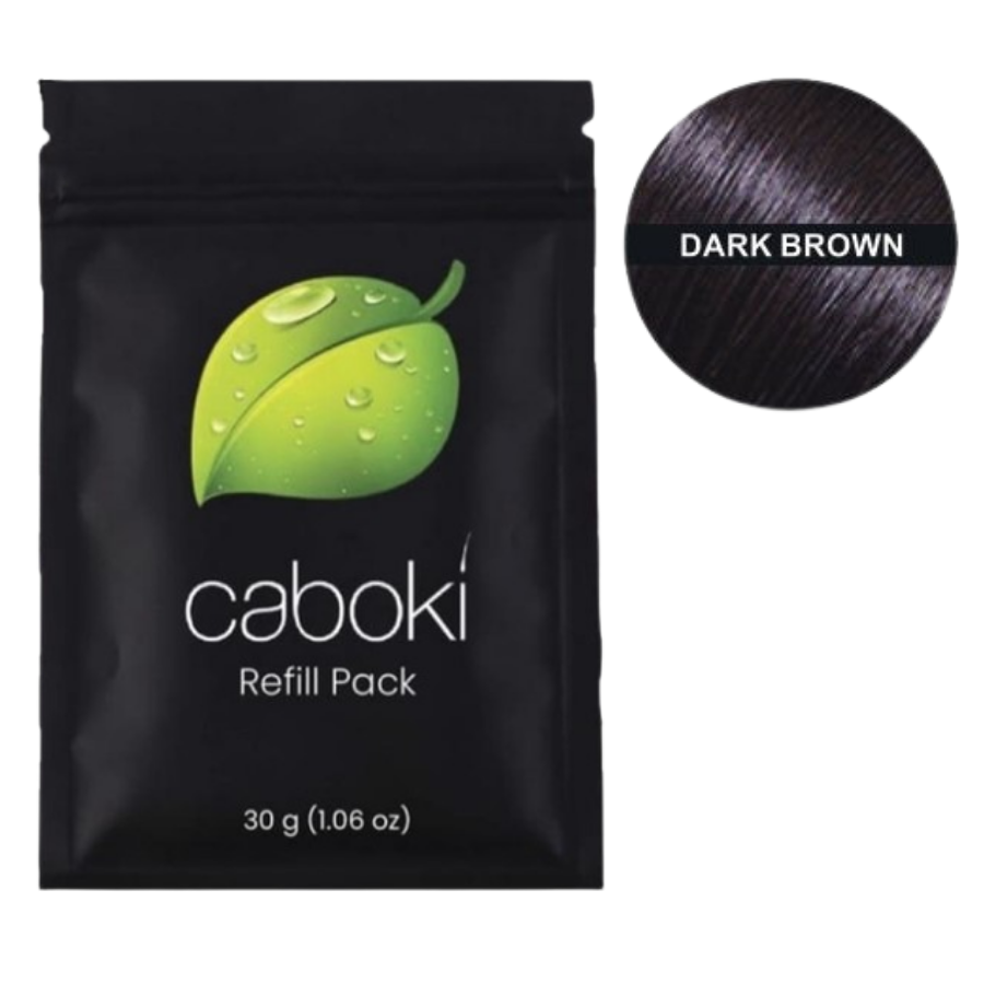 Загусник для волосся, що рідіє, Caboki 30 г. dark brown (Змінний пакет темно-коричневий)