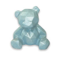 Шоколадная фигурка на торт "Медвежонок оригами" голубой ТМ Сладо