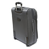 Велика валіза, тканина Vezze, на 110 л, 2 колеса, сіра, фото 2