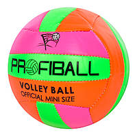 Мяч волейбольный Profi 3159-1 диаметр 14 см (Зелено-розовый), Land of Toys