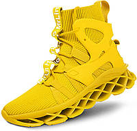 8 Yellow Hello MrLin. Чоловічі кросівки для бігу, нековзні, спортивні, тенісні, ходьба, кросівки типу ле"