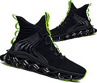 11 Black/Fluorescent Green Hello MrLin Мужские кроссовки Нескользящие спортивные кроссовки для тенниса Хо