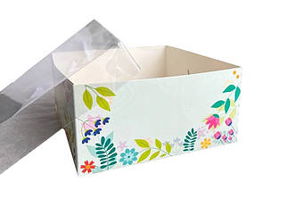 Коробка для десертів весняна 160*160*80 мм (Упаковка 3шт)