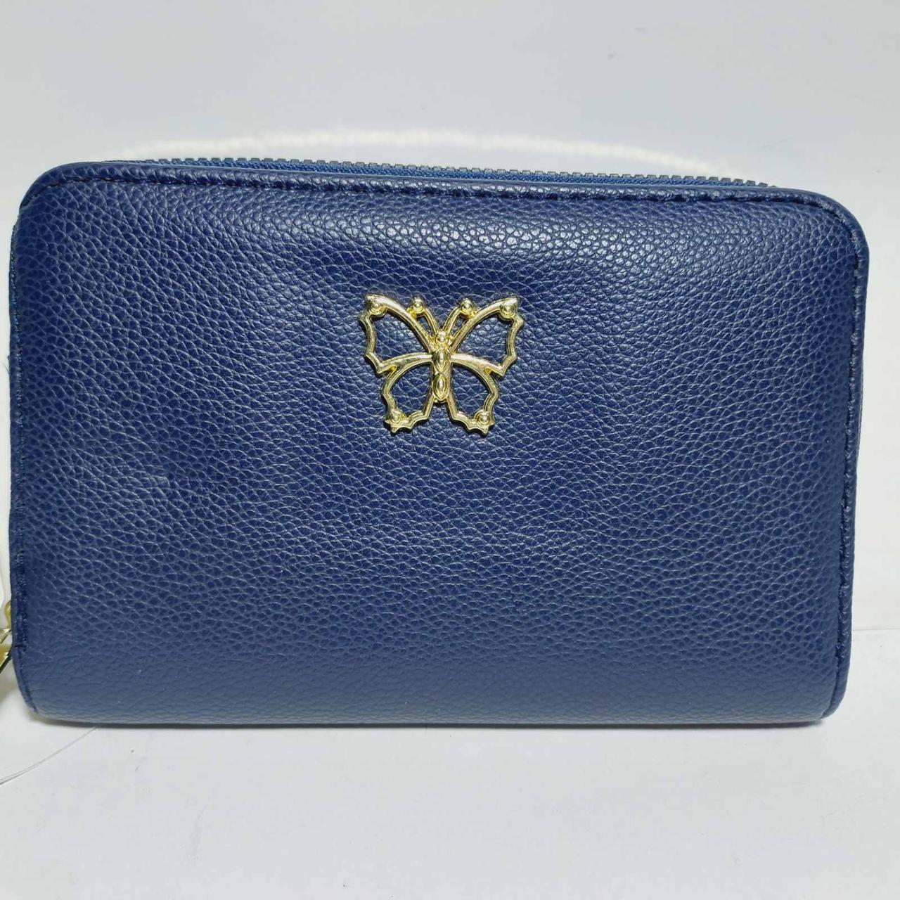 Маленький жіночий гаманець на блискавці чорний К21, фото 1