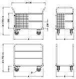 Візок платформенний складський, вантажний SHVV-1-3, 300 кг, 750х500vv d-125 мм для магазину, складу, фото 2