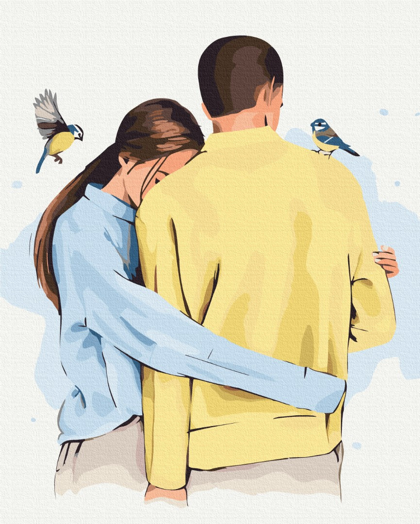 Картина за номерами В твоїх обіймах ©Алла Березовська 40*50 Картини за номерами Люди на картинах Пара закоханих BrushMe BS53452