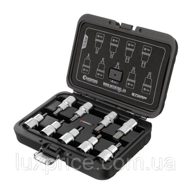 Набір біт TORX 1/2" T20-T60, 55 мм, S2, STORM INTERTOOL ET-8400    Luxprice, фото 1