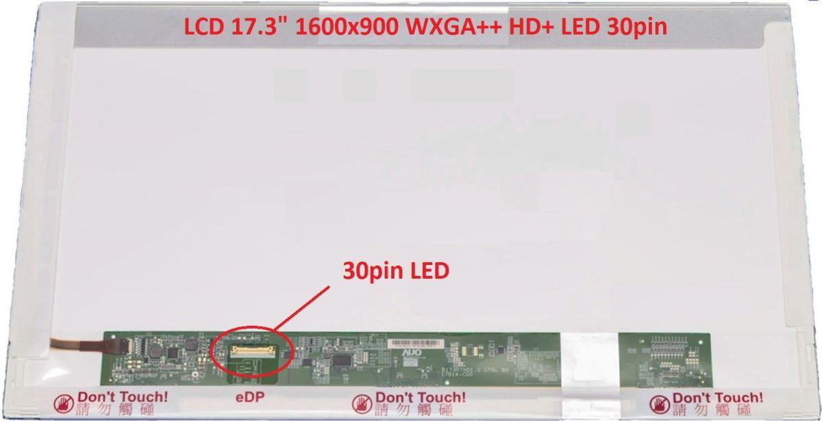Матриця для ноутбука 17.3 Led Normal 1600x900 30pin lvds роз'єм зліва внизу (B173RTN01.3) новий