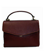 Ділова сумка жіноча для документів сучасна з натуральної шкіри 26×19×10 см коричнева