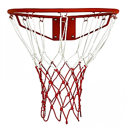 Баскетбольна сітка кольорова (50 см) з капрону. ST-701 (пара) Червоно-біла