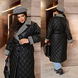 Демісезонне жіноче стьобане пальто чорне (5 кольорів) ЮР/-72428