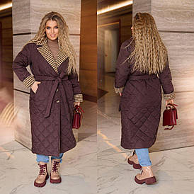 Демісезонне жіноче стьобане пальто шоколадне (5 кольорів) ЮР/-72428