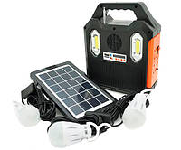 Ліхтар із сонячною батареєю Everton RT-903 радіо, Bluetooth колонка, повербанк, 3 лампочки 3W