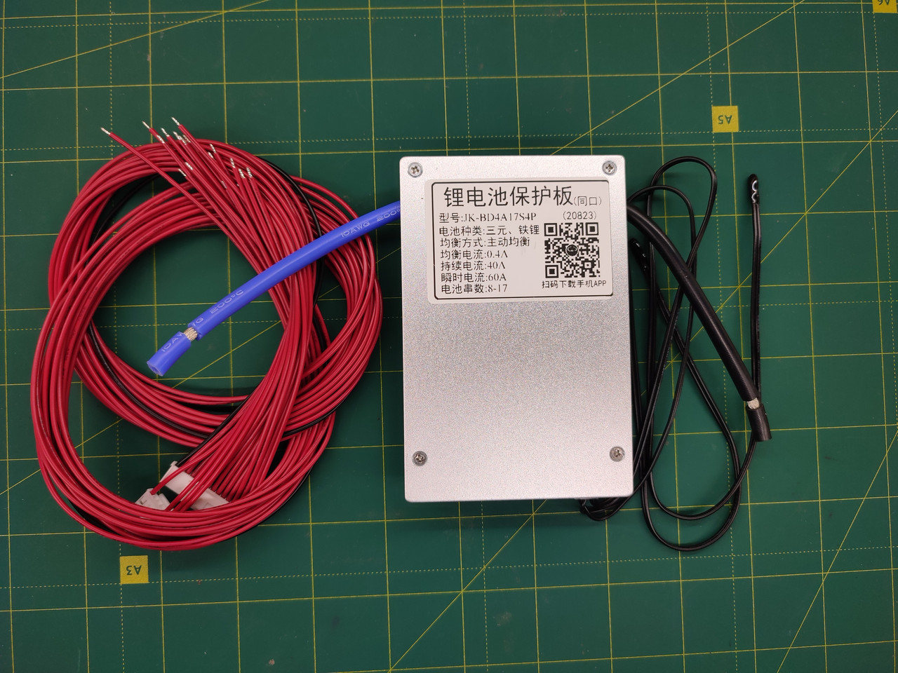 Плата захисту акумулятора Jikong Smart BMS 8 — 17S 40A з активним балансиром 0,4A