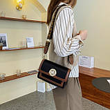 Маленька модна жіноча сумка з широким ременем через плече, фото 2