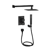 Душова система універсальна Qtap Aquarius термостатична прихованого монтажу на два споживача QTAQA65T103NGB Black Matt