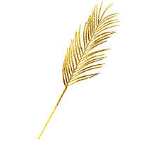 Декоративна гілка "Золотий пальмовий лист" 55 см Золотистий Elisey (8002-010)