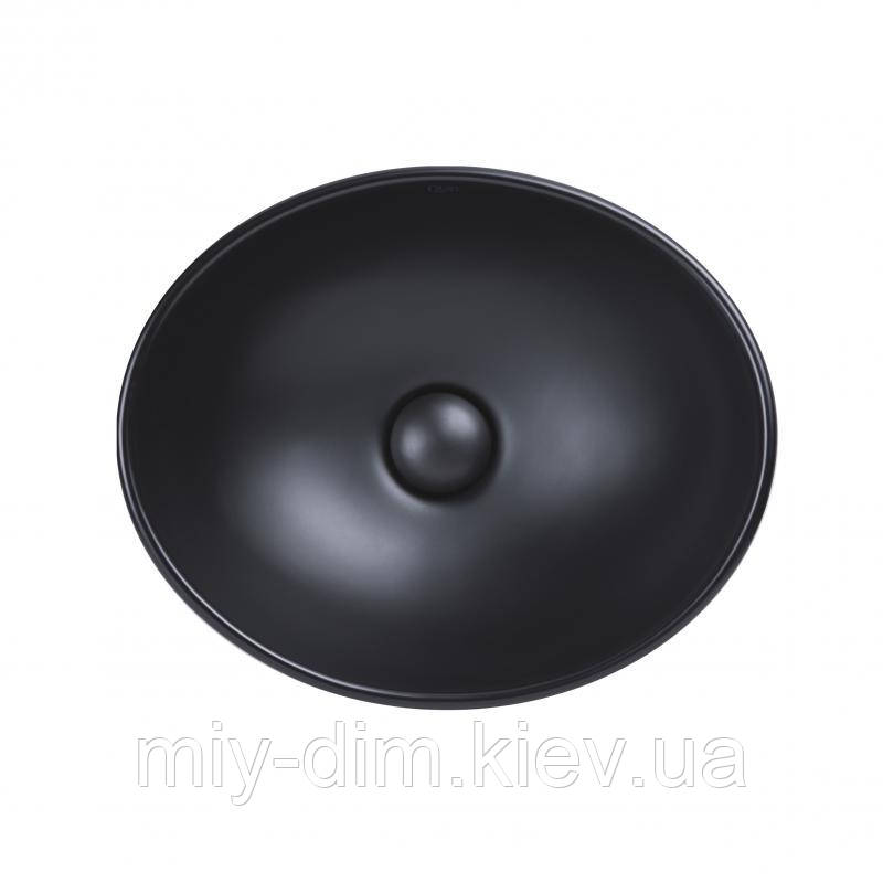 Раковина-чаша Qtap Dove 410х335х145 Matt black з донним клапаном QT063078MBMB