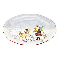 Тарелка новогодняя "Дед Мороз с животными" 2 шт. 28х37 см Elisey (001NR)
