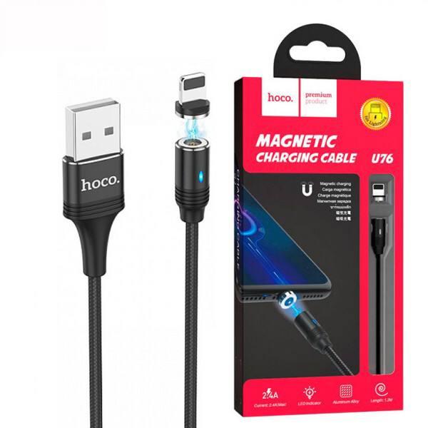 Кабель магнитный для айфонов Hoco U76 Magnetic Adsorption Lightning USB - фото 1 - id-p1763266939