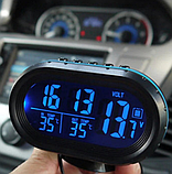 Автомобільні годинник з термометром і вольтметром VST 7009 V, фото 2