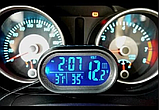 Автомобільні годинник з термометром і вольтметром VST 7009 V, фото 4