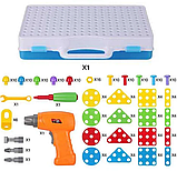 Мозаїка конструктор з шуруповертом Puzzle Creative 193 деталі TLH-28, фото 5