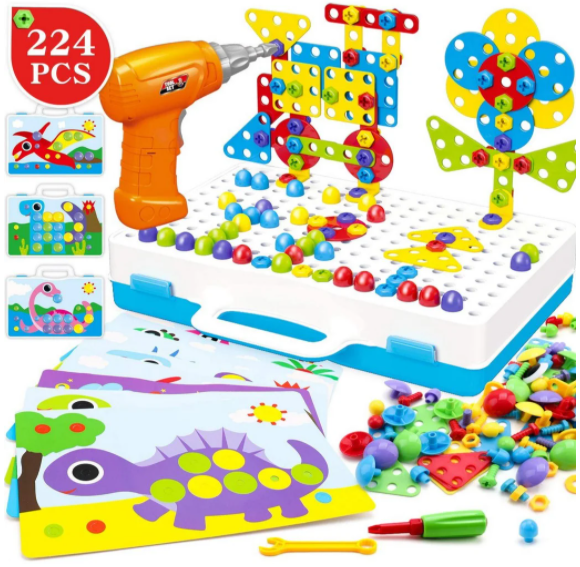 Розвиваючий конструктор на 224 деталі Tu Le Hui "Puzzle Peg" чемодан TLH-29