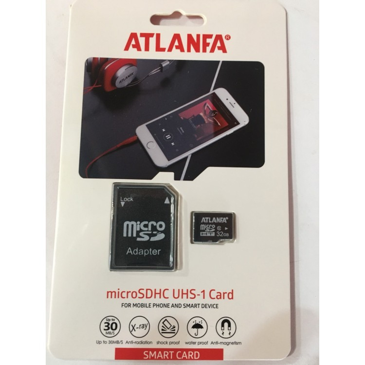 Карта пам'яті 32Gb microSDHC class 10 ATLANFA + адаптер