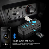 Бездротовий адаптер Bluetooth приймач аудіо ресивер BT-X6 TF card, фото 6