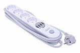 Мережевий фільтр-подовжувач USB виходами 4x220V і 4xUSB довжина 2 м. LDNIO, фото 7