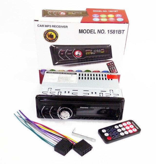 Автомагнітола З Пультом 1DIN MP3-1581BT RGB/Bluetooth Незнімна панель, автомобільний магнітофон