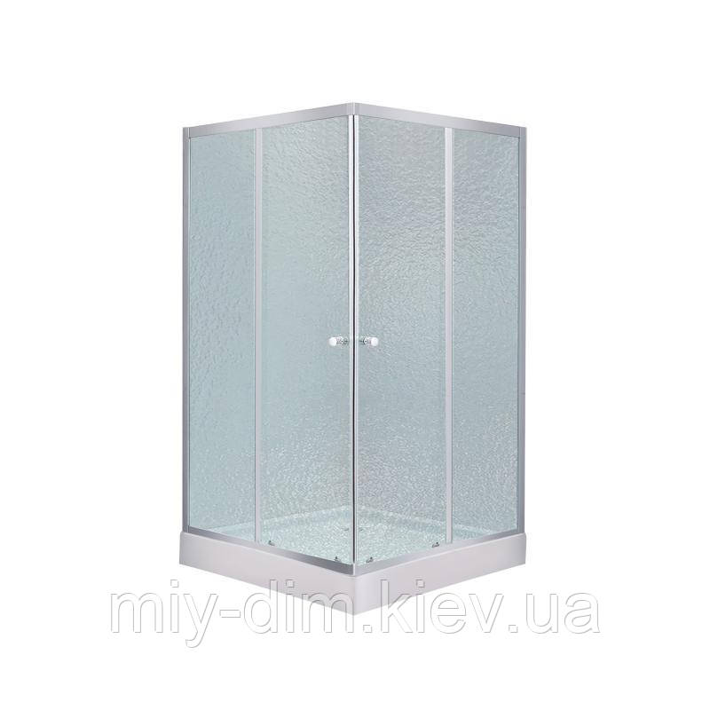 Набір Lidz душова кабіна Wawel SC80x80.SAT.LOW.FR, скло Frost 4 мм + піддон Mazur