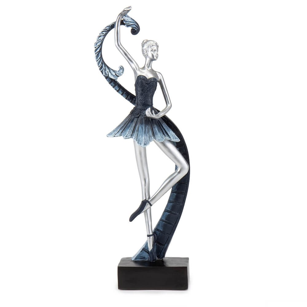 Статуетка з полістоуну Грація балерини срібний Elisey 45 см (8933-012)