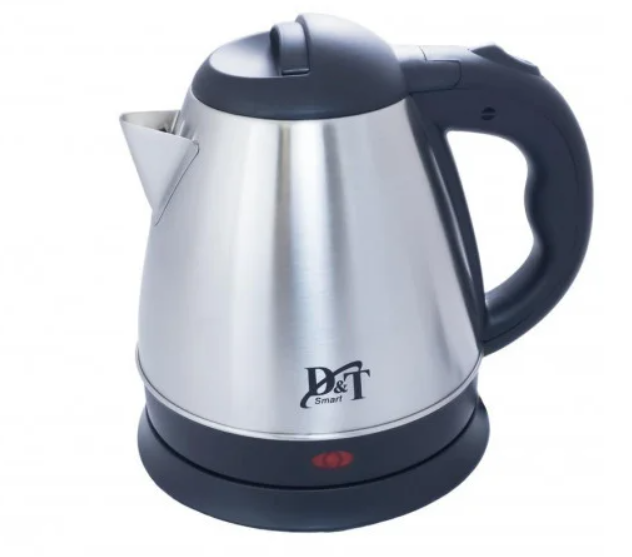 Електрочайник D&Т Dt-8122 1.2 Л Сріблястий Електричний Чайник Металевий, фото 1