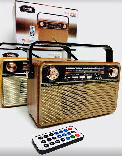 Радіоприймач Kemai Retro MD-505 BT акумуляторний з підсвічуванням + пульт ДУ