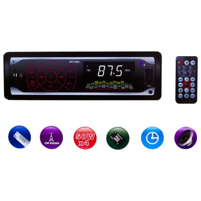 Автомагнітола MP3-3885 ISO 1DIN сенсор BF, фото 1