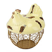 Декоративний кошик для яєць 24 см жовтий Elisey (8945-006)