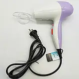 Професійний компактний фен для сушіння волосся Gemei GM 1711 / Дорожній фен для волосся, фото 4