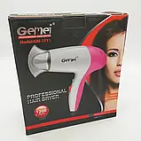 Професійний компактний фен для сушіння волосся Gemei GM 1711 / Дорожній фен для волосся, фото 5