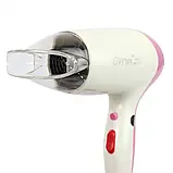 Професійний компактний фен для сушіння волосся Gemei GM 1711 / Дорожній фен для волосся, фото 9