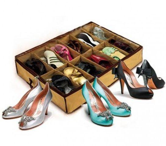 Компактний Органайзер для зберігання до 12 пар взуття Shoes-under. Краща Ціна!