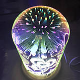 Світильник колба 3D з дерев'яною основою Tanbaby 3D Starburst нічник EL- 262, фото 2