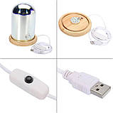 Світильник колба 3D з дерев'яною основою Tanbaby 3D Starburst нічник EL- 262, фото 4