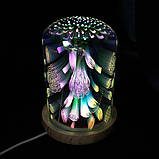 Світильник колба 3D з дерев'яною основою Tanbaby 3D Starburst нічник EL- 262, фото 7