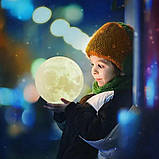 Дизайнерська, яскрава Сенсорна лампа нічник 3D MOON 18см. Краща Ціна!, фото 8