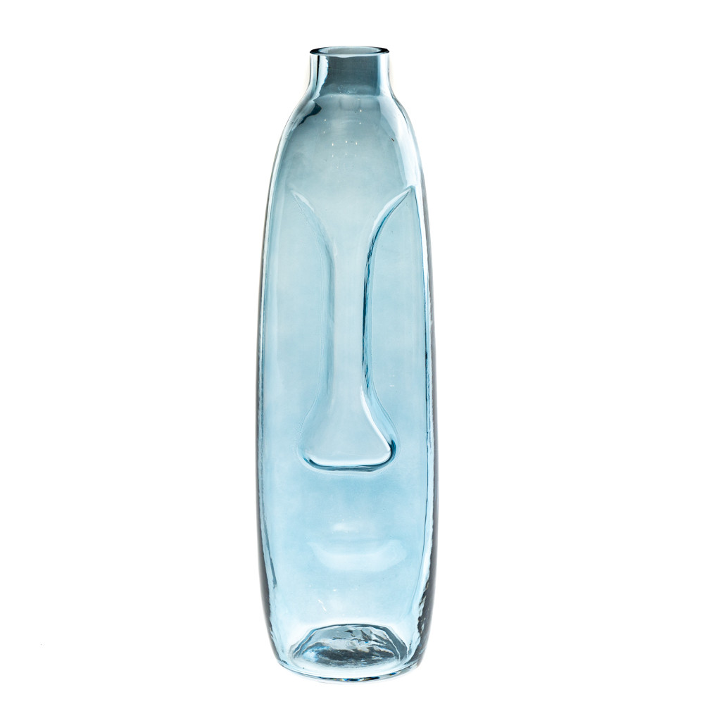 Скляна ваза "Портрет", блакитна 40 див. Elisey