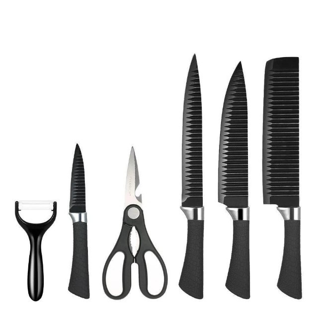 Набір профессиональнх кухонних ножів 6 in 1 Non-Stick Coating. Краща Ціна!