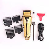 Машинка VGR-678 для стриження волосся й бороди професійна акумуляторна з насадками металева, фото 2
