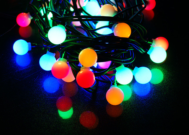 Гірлянда LED Black Line Ball 20M-2 ( 20 світяться барвистих кульок), фото 1